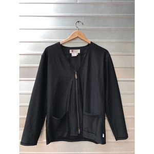 Iliac Golf Black Zip Front Jacket Patch Pockets